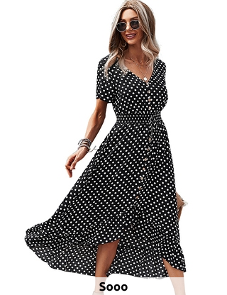 Kleid «Allure», schwarz/weiss gepunktet