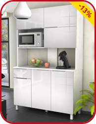 Mikrowellen-Möbel «Glossy» mit 6 Schranktüren, weiss