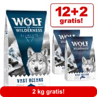 12 + 2 kg gratis! 14 kg Wolf of Wilderness droogvoer