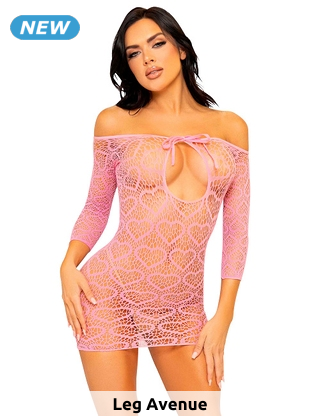 Leg Avenue Sexy Mini Dress, mit Herzen, rosa