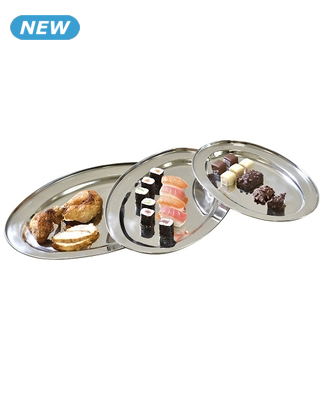 Servierplatten aus Edelstahl, 3 Stück im Set