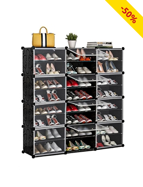 Schuhschrank, B 127 x H 126 x T 32 cm, 48 Paare, schwarz