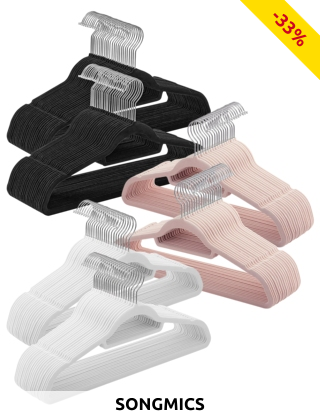 SONGMICS Kleiderbügel, 50 Stück, schwarz