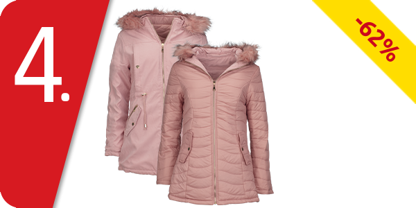 Warme Jacke wendbar, rosa