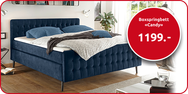 Boxspringbett «Candy» 180 x 200 cm, blau