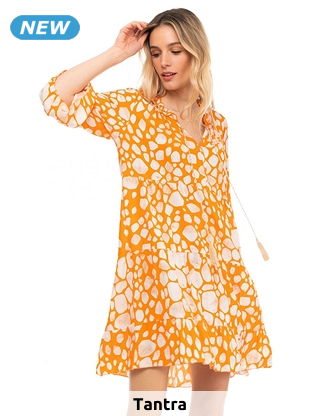 tANtRA Kleid «Fraîcheur», gelb/weiss