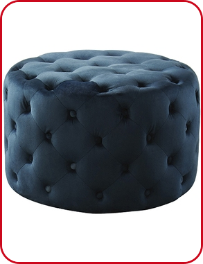 Hocker Chesterfield, Ø 63 x H 39 cm, blau