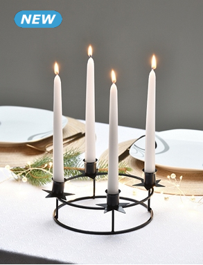 Kerzenhalter für 4 Kerzen, schwarz