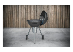 Hohlzkohlegriller Tenneker® Kugelgrill Black Moon schwarz mit Ø 58 cm Grillfläche, Deckelthermometer und abnehmbarem Aschekasten