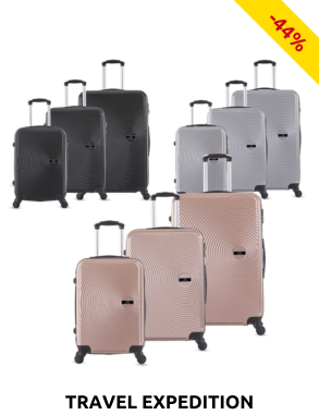 TRAVEL EXPEDITION Koffer «Ibiza», 3er-Set, rosa gold