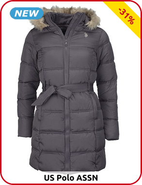 US Polo ASSN lange Damenjacke, grau