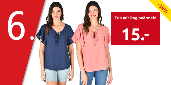 Top mit Raglanärmeln, marine