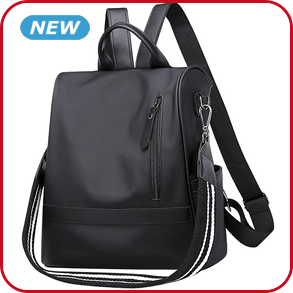 Wasserdichte Handtasche aus Nylon, schwarz