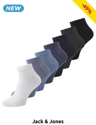 JACK&JONES Socken, 7er-Pack, schwarz/blau/weiss