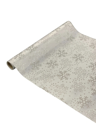 Deko-Rolle «Snow», 36 x 300 cm, silberfarben