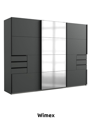 wimex Kleiderschrank «Saigon», B 270 cm,  mit Spiegel, anthrazit