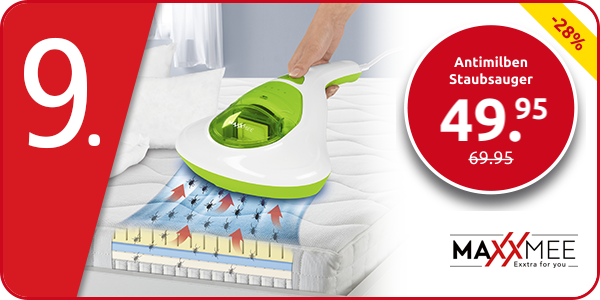Maxxmee Antimilben Staubsauger mit UV-C-Licht