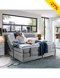 Elektrisches Boxspringbett «Elisande» grau, 160 x 200 cm