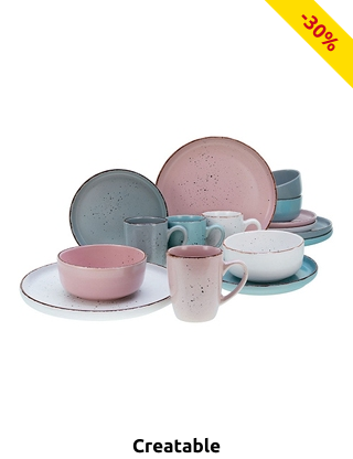 CreaTable Tafelservice «Modern Fas», 16-teiliges Set für 4 Personen