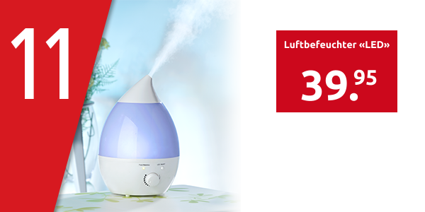 Luftbefeuchter «LED», platzsparendes Tischmodell