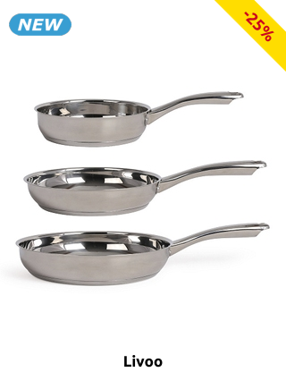 Livoo Pfannen, 3er-Set, Ø 20, 24, 28 cm