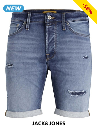 JACK&JONES Jeans Shorts «Rick», blau