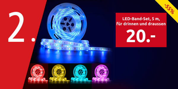 LED-Band-Set, 5 m, für drinnen und draussen