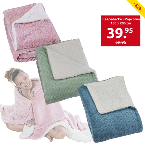 Fleecedecke «Popcorn» 150 x 200 cm
