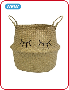 Korb «Augen» aus Seegras, Ø 30 cm