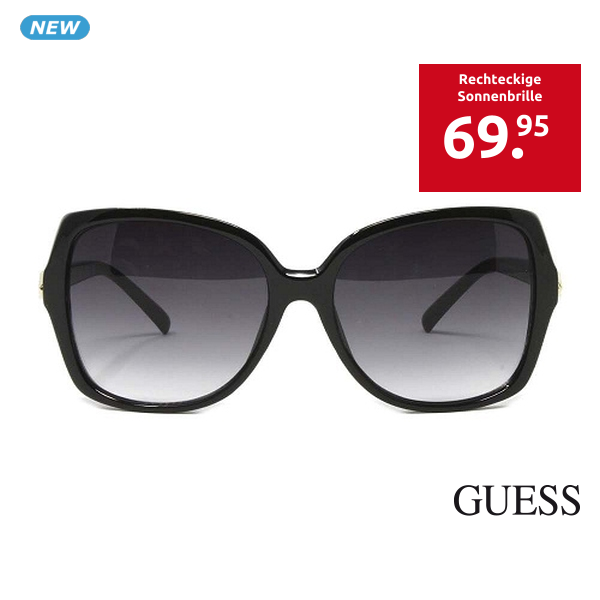 GUESS Rechteckige Sonnenbrille, schwarz