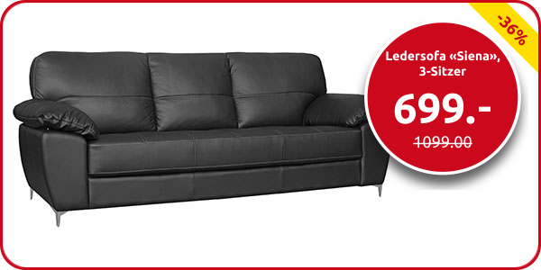 Ledersofa «Siena», 3-Sitzer
