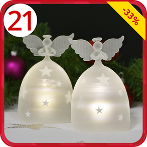 Engel aus Glas mit LED-Beleuchtung, Set, 2 Stück