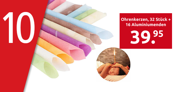 Ohrenkerzen, 32 Stück + 16  Aluminiumenden