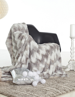 Webpelz-Fleecedecke «Ice», grau schattiert
