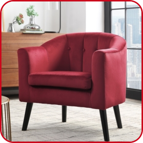 Sessel «Jason», karminrot