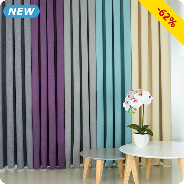 Lichtundurchlässiger Vorhang «Melli», prune meliert