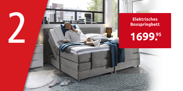 Elektrisches Boxspringbett «Elisande», 160 x 200 cm, grau