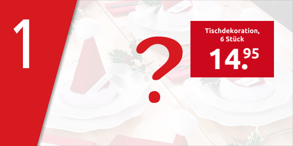 Tischdekoration mit befüllbaren Weihnachtsmützen, 6 Stück