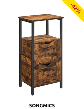 SONGMICS Möbel «Indus»,  B 30 x H 22 x T 26 cm, Dekor eiche/choco