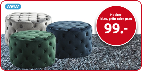 Hocker Chesterfield, blau