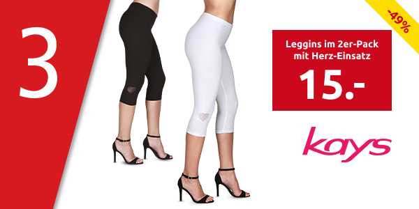 Leggins im 2er-Pack mit Herz-Einsatz