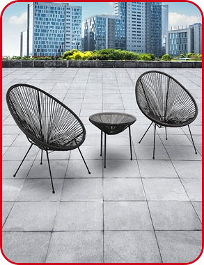 3-teiliges Gartenset «Egg», schwarz