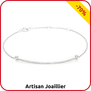 Artisan Joaillier Armband «Ligne», Weissgold/Diamanten