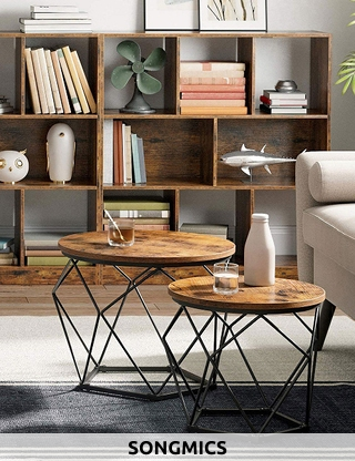 SONGMICS 2er-Set Beistelltische «Indus», schwarz