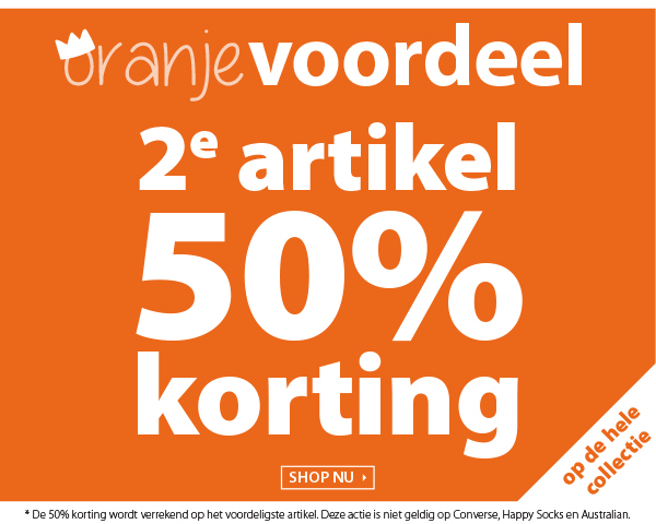 Oranje voordeel! 2e artikel 50% korting