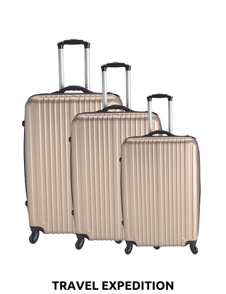 TRAVEL EXPEDITION Kofferset «Locarno», 3-teilig, H 57/67/77 cm, light, champagne