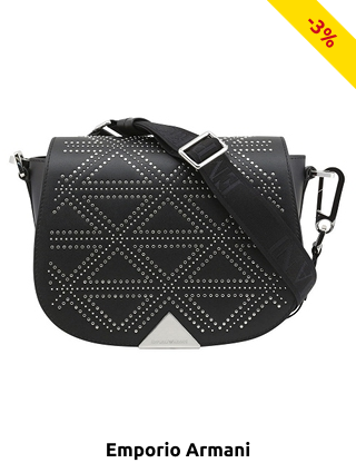 Emporio Armani Handtasche mit Nieten, schwarz