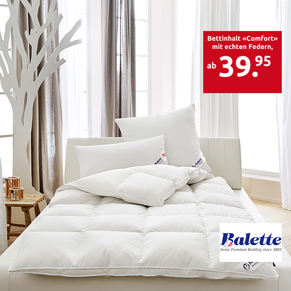 Bettinhalt «Comfort» mit echten Federn, Marke Balette