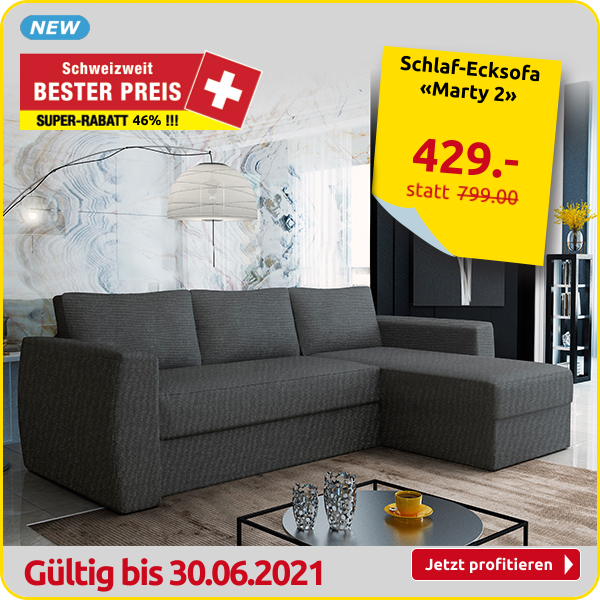 Schlaf-Ecksofa «Marty 2», 230 x 142 cm