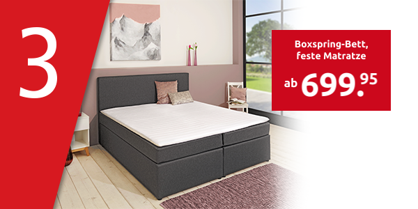 Boxspring-Bett «Trendy 2», feste Matratze